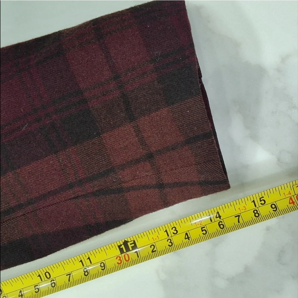 Evan Picone~Womens VTG 70s~Union Made Blazer Sportcoat~Burgundy Plaid~Wool~SM - Picture 7 of 9
